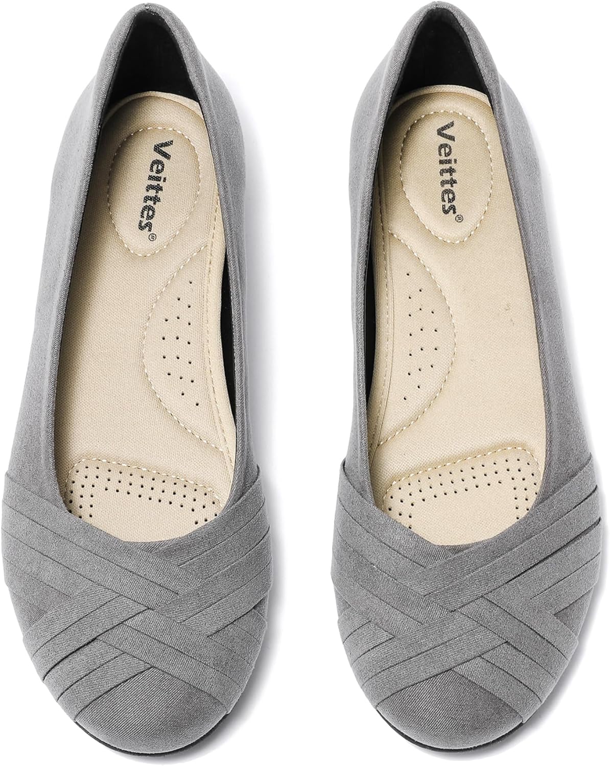 Veittes Women's Wide Width Flat Shoes for All-Day Comfort