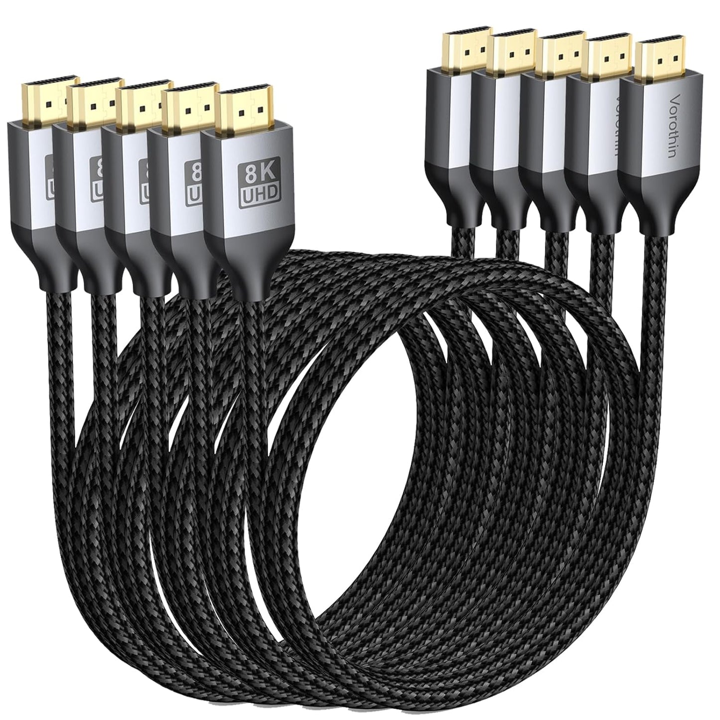 8K HDMI Cable 6FT 5-Pack for Ultimate Home Theater Experience