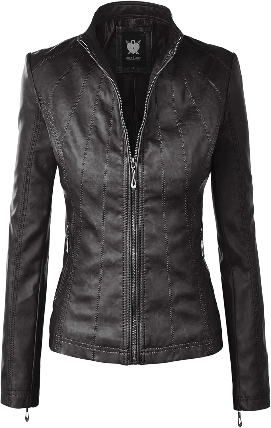 Stylish Vegan Leather Moto Jacket for Women - Slim Fit Design