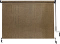 Outdoor Roller Shade 8ft x 6ft - Cordless Patio Blind with 90% UV