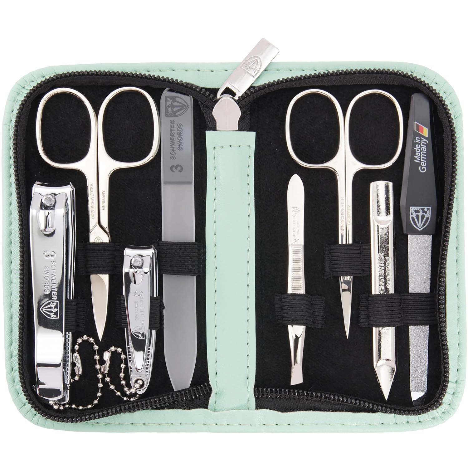 3 Swords Germany 8 Piece Manicure Pedicure Grooming Kit Set