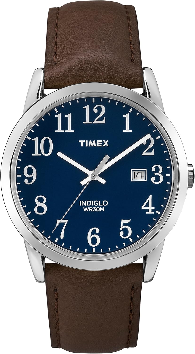 Timex Men's Easy Reader Watch with Adjustable Leather Strap