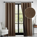 Blackout Linen Curtains 52 x 90 in Coffee - 2 Panels, Theater