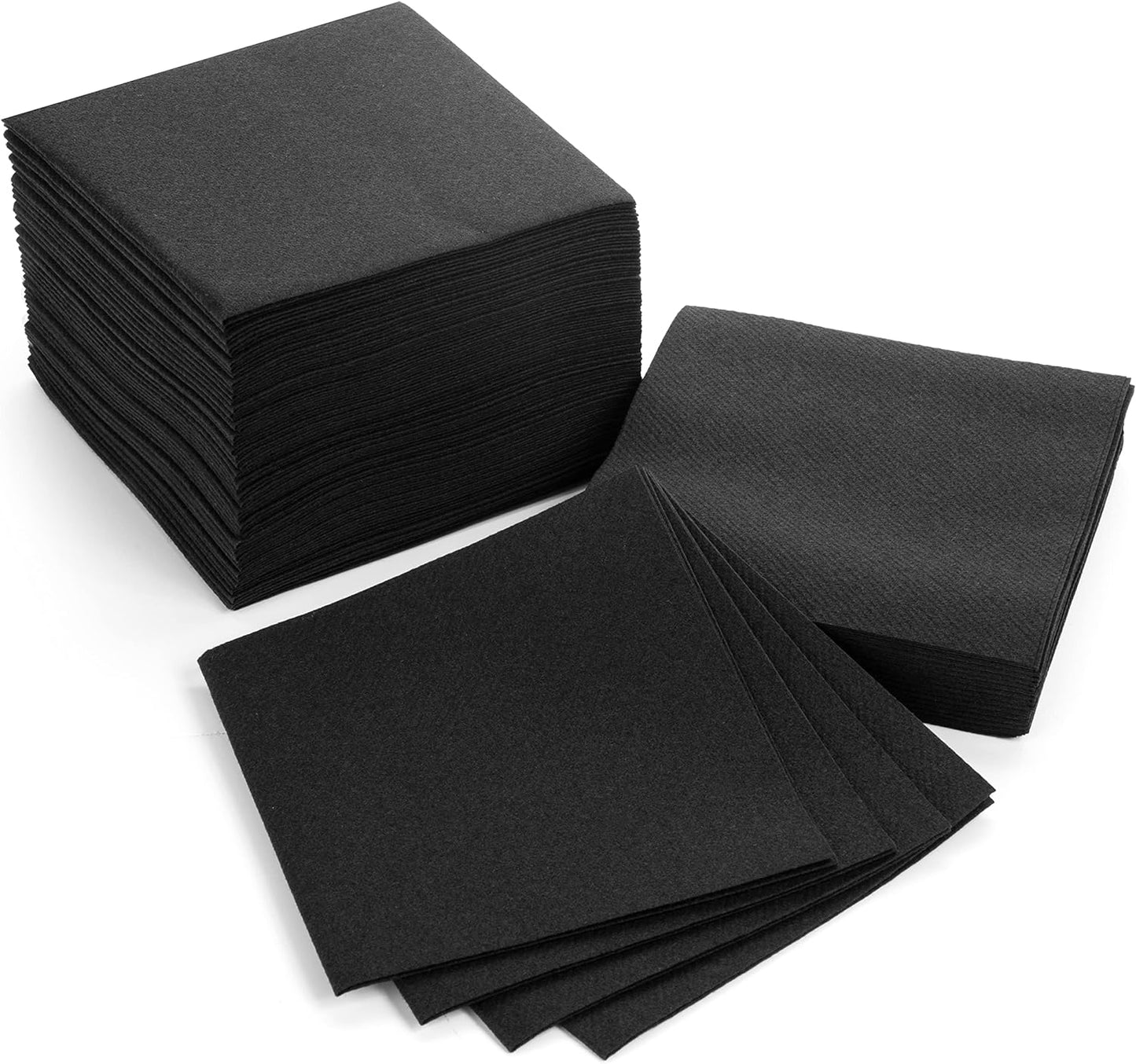 Black Linen-Like Cocktail Napkins 4.75 (100 Count)