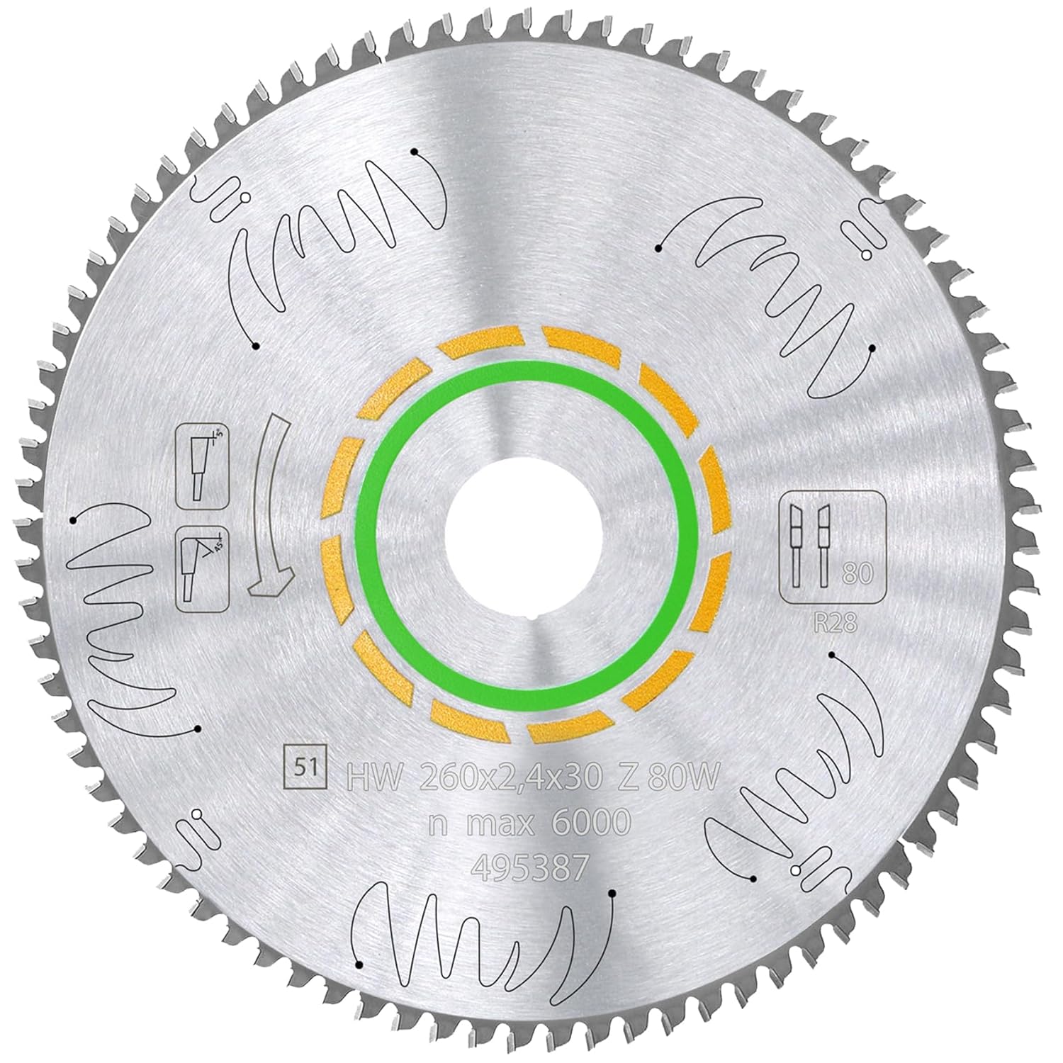 Upgraded 495387 80T Fine Tooth Cross-Cut Saw Blade for Miter Saws