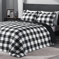 downluxe Lightweight Plaid Comforter Set King - Reversible Warmth