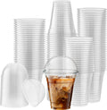12 Oz Crystal Clear PET Cups with Dome Lids - 100 Sets