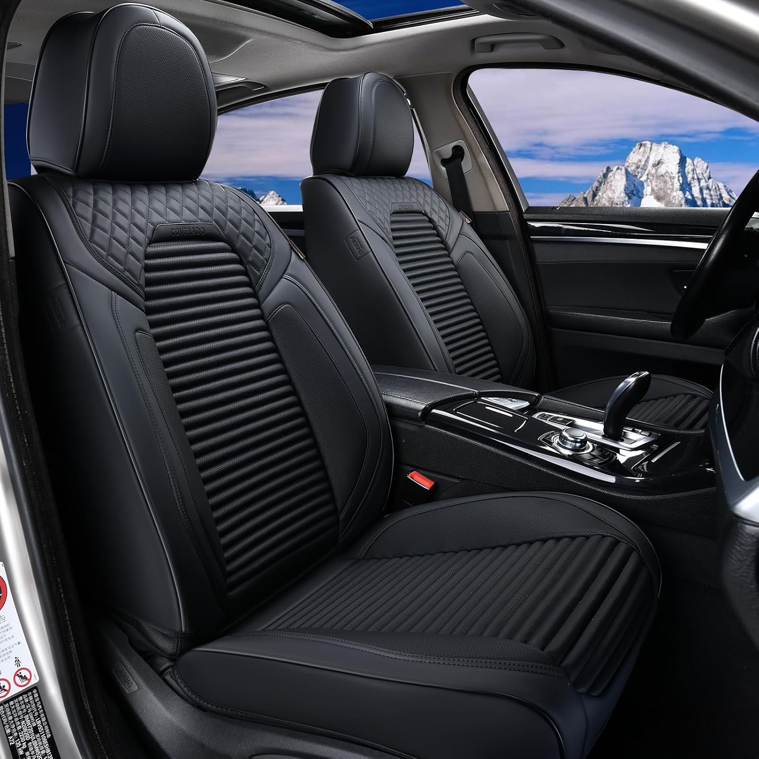 Coverado Front Seat Covers - Luxury Leather Car Seat Protectors