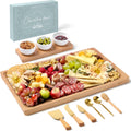 Charcuterie Boards Set - Solid Wood Cheese Board with Accessories