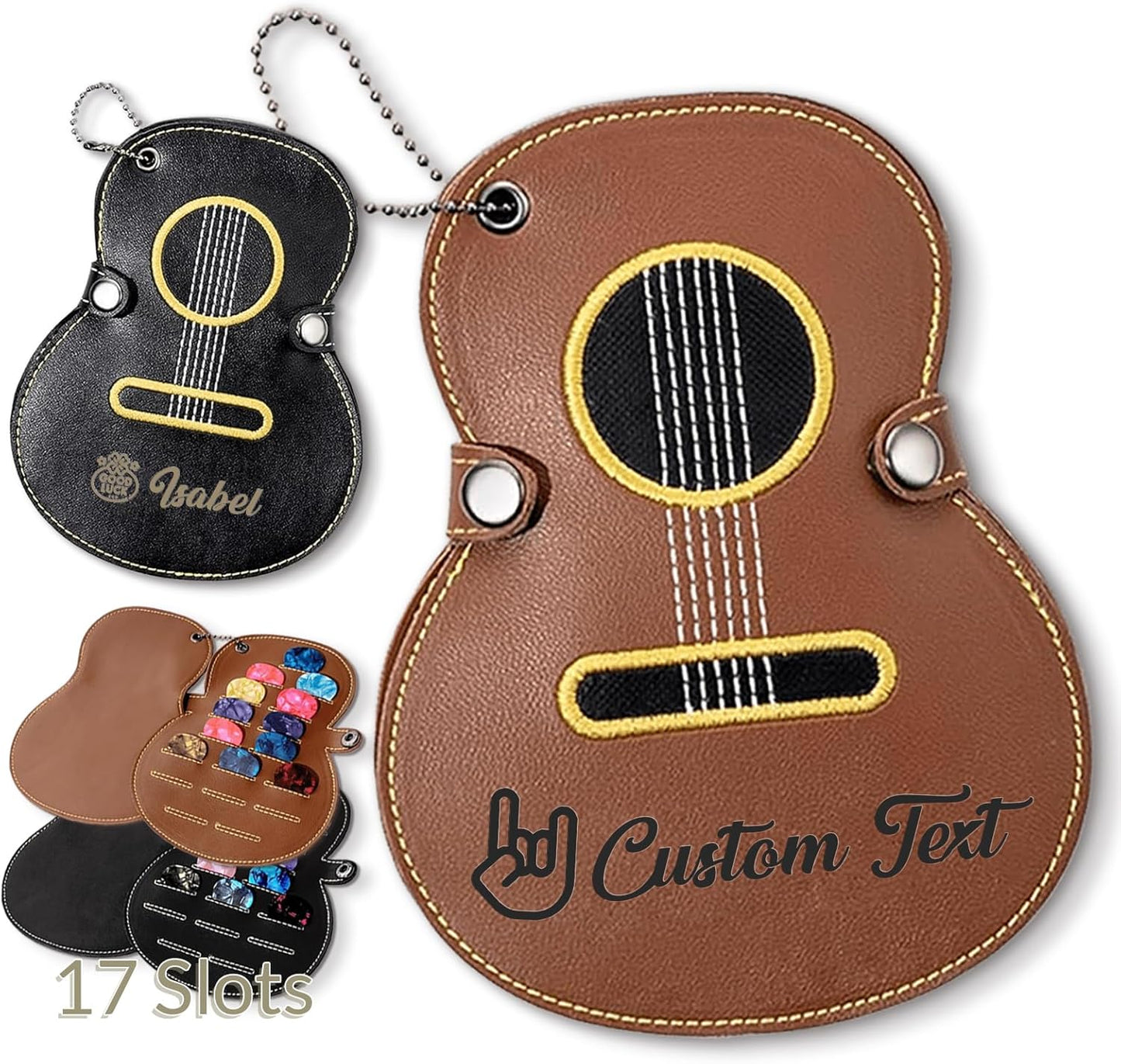 Custom Leather Guitar Picks Holder - Organize & Personalize!