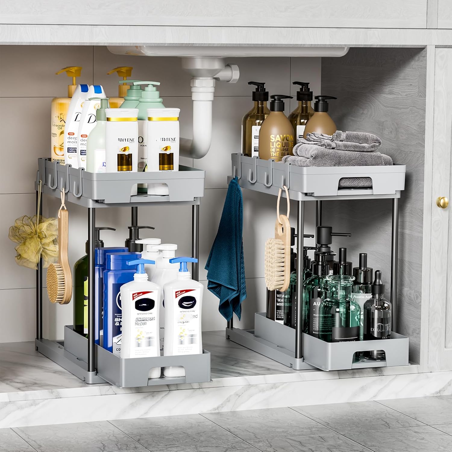 Delamu Under Sink Organizers for Kitchen and Bathroom Storage