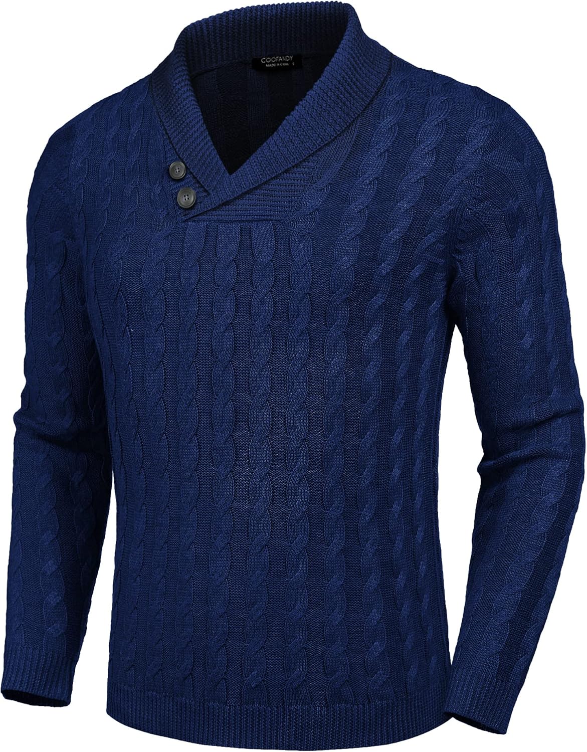 COOFANDY Men's Shawl Collar Pullover Sweater for Casual Style