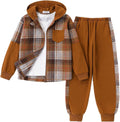 Stylish 2-Piece Girls Flannel Hoodie and Jogger Pants Combo