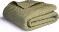 Salt Earth Organic Cotton Waffle Throw Blanket, 90 in x 90 in