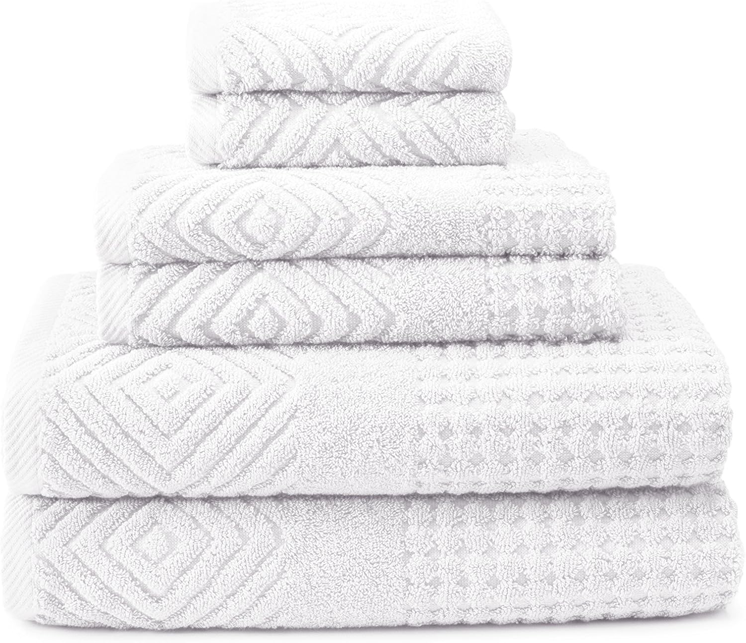 Luxurious 100% Organic Cotton Diamond Jacquard Bath Towel Set