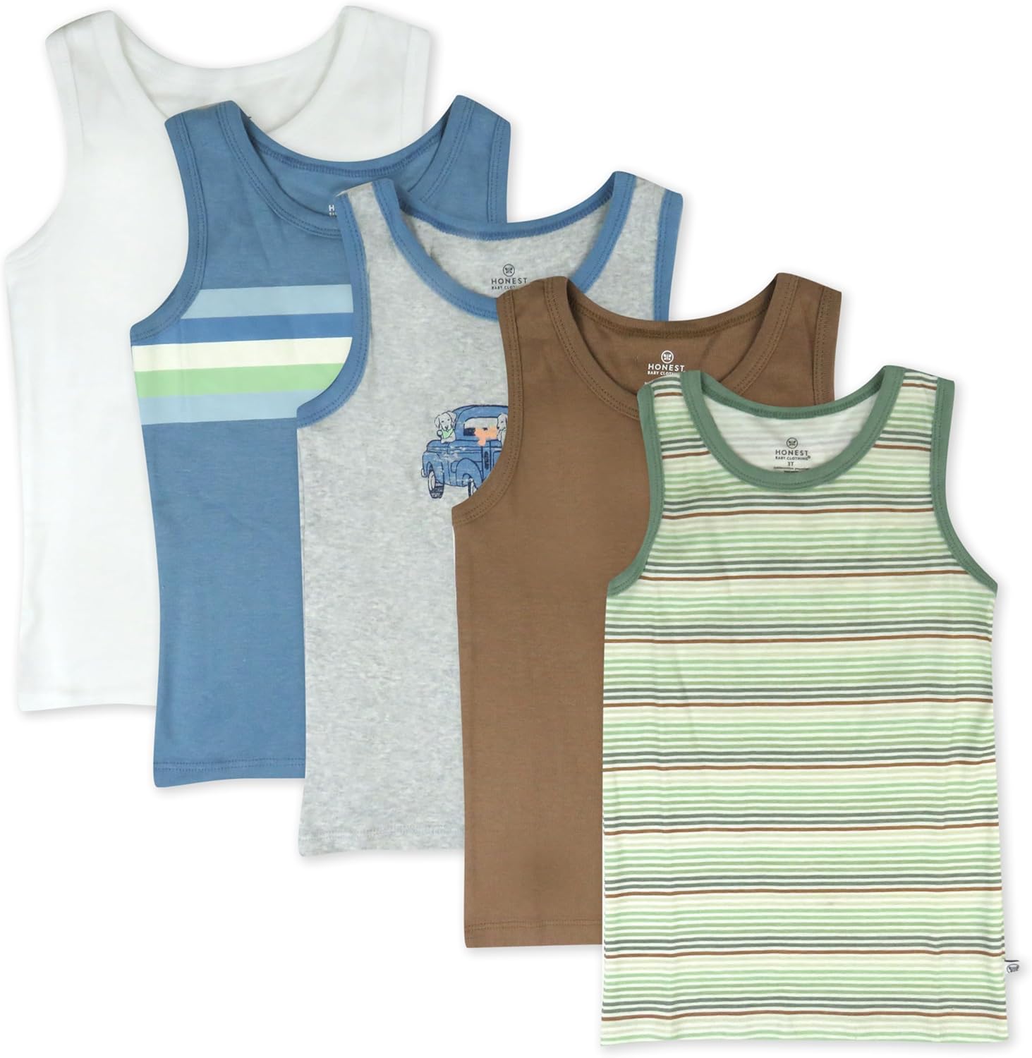 HonestBaby Unisex-Baby Sleeveless Muscle T-Shirts for Kids