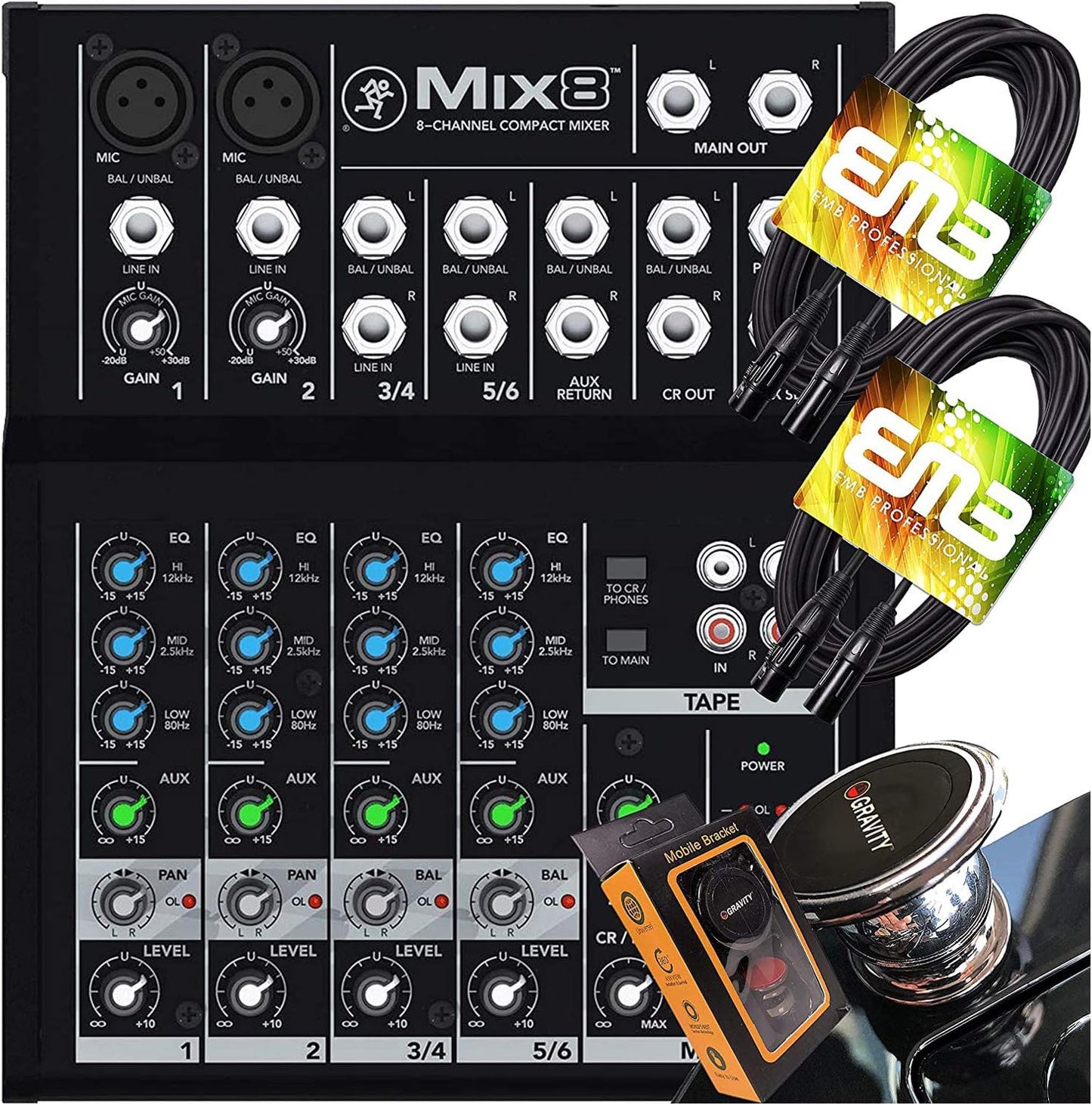 Mackie MIX8 Compact 8-Channel Analog Mixer for Live Sound