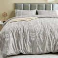 MUXHOMO Reversible Floral Duvet Cover Set for Queen Size Beds