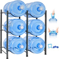 5 Gallon Water Jug Holder 3 Tier Rack - Heavy Duty Stand for 6 Bottles