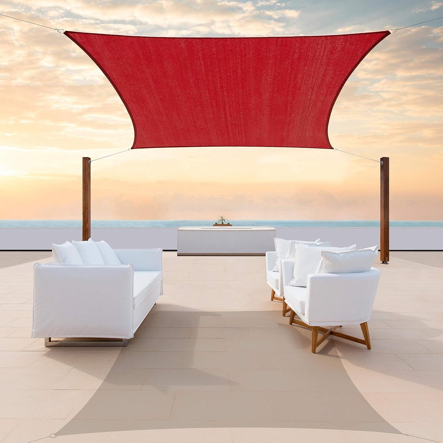 Custom Size 16ft x 22ft Red Sun Shade Sail Canopy for UV Protection