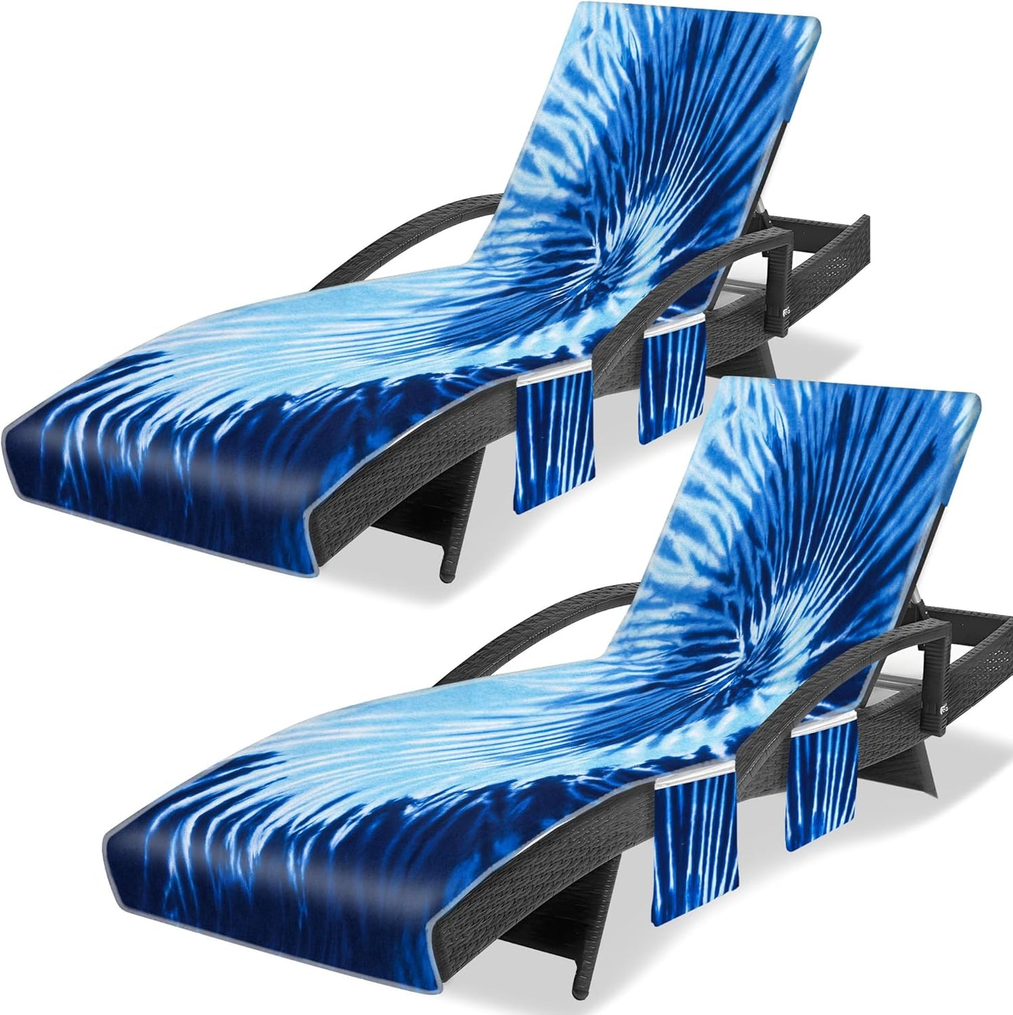 Ruikyhom Tie Dye Lounge Chair Towel Cover - Pack of 2, Beachside Bliss!