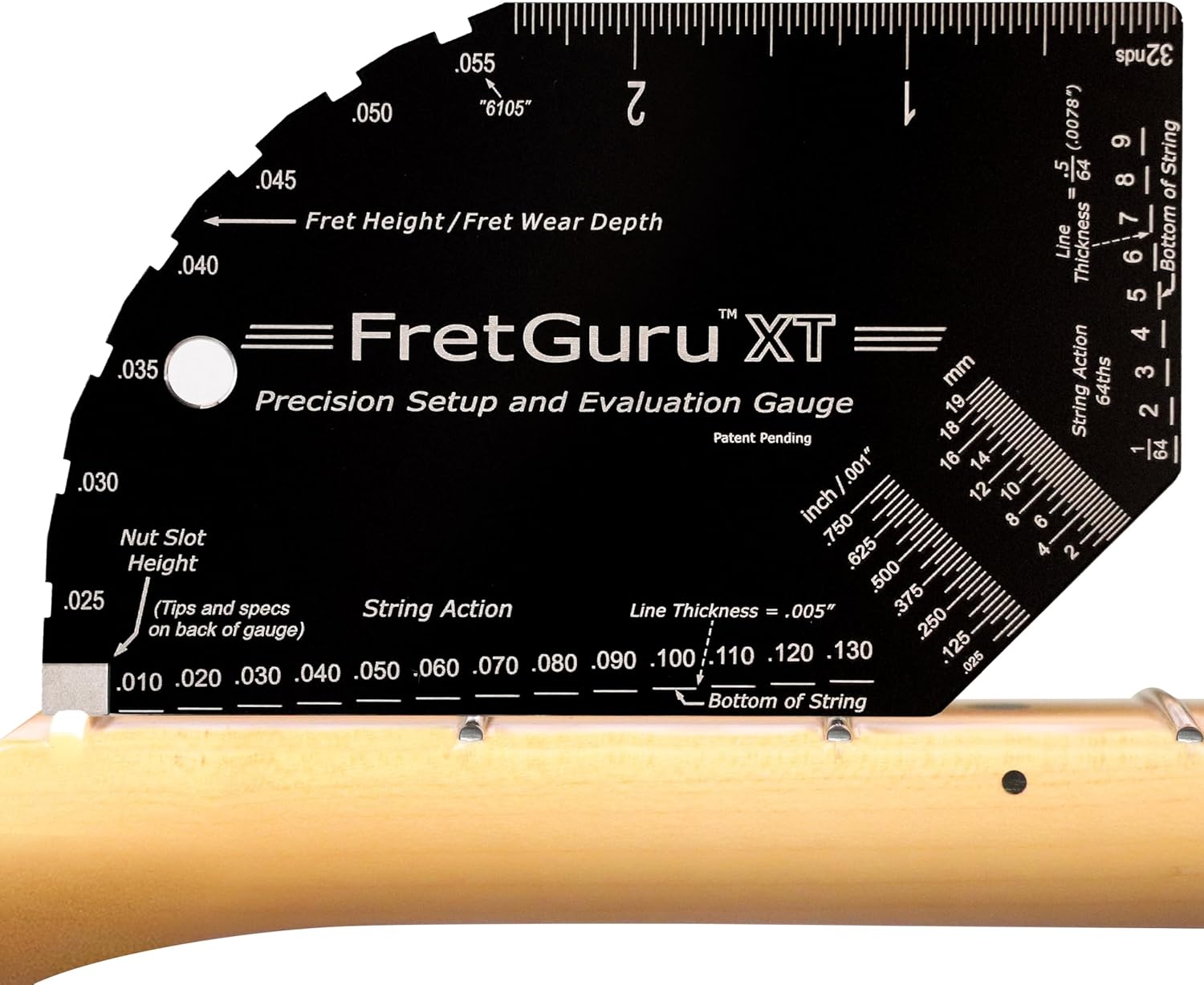 FretGuru XT Guitar String Action Gauge for Precision Setup