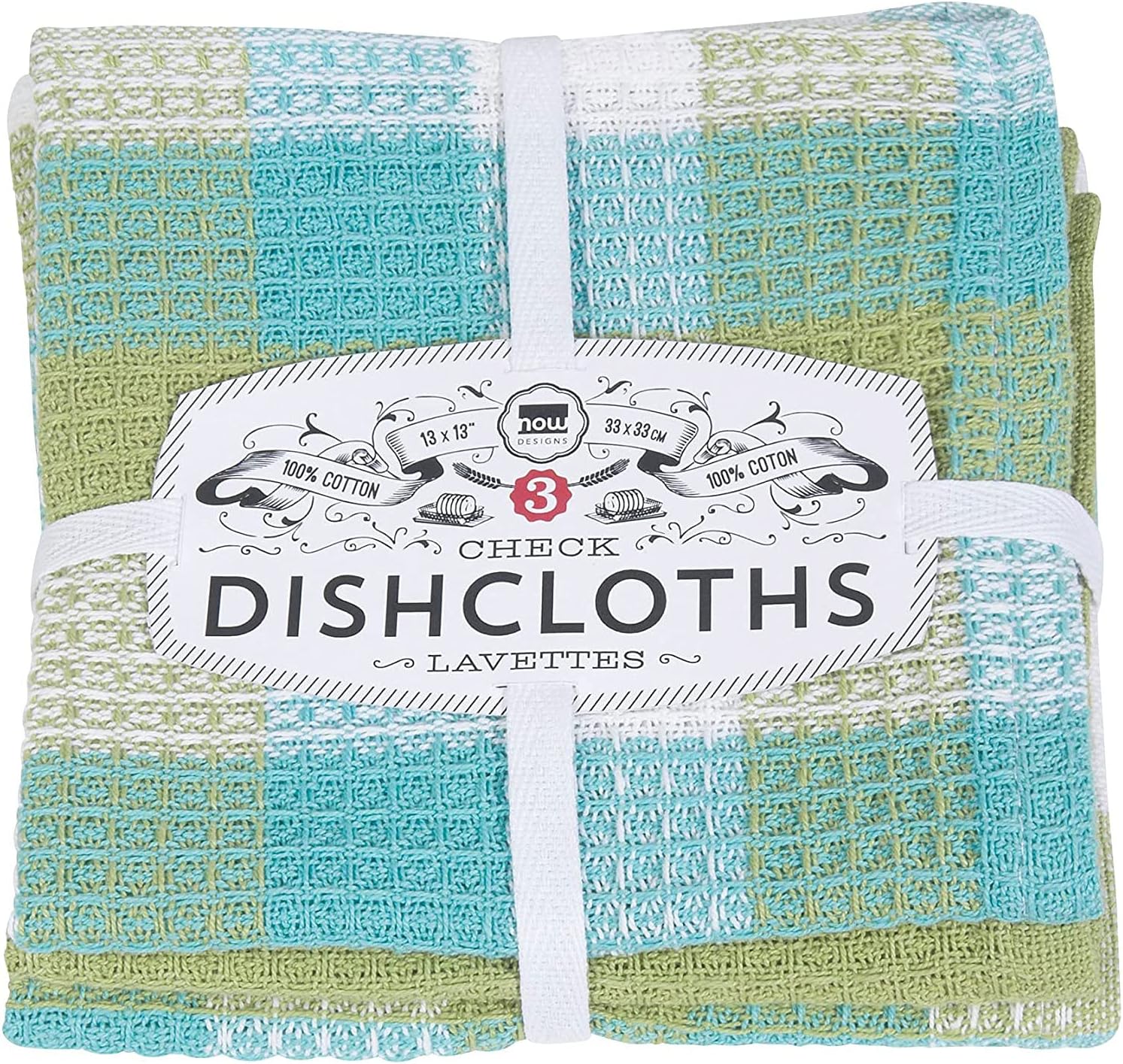 Absorbent Check Dishcloth Set for Quick Cleanup