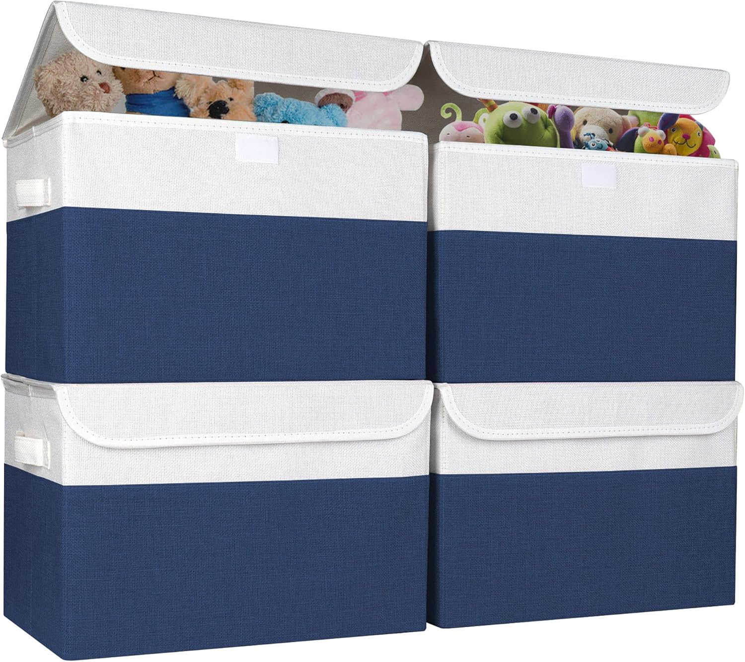Large 22 Quart Foldable Storage Bin Cube Organizer with Lids