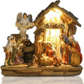 Nativity Scene Christmas Manger Set with LED Lights - Warm Indoor