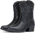 Wide Suede Ankle Cowgirl Boots for Women - Pointed Toe Classic