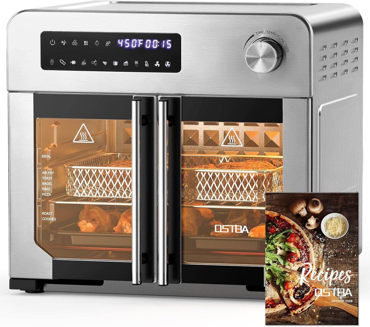 OSTBA French Door Air Fryer Toaster Oven Combo for Healthy Cooking