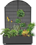 TOAOTBNBO 15.7in Metal Raised Garden Bed with Trellis