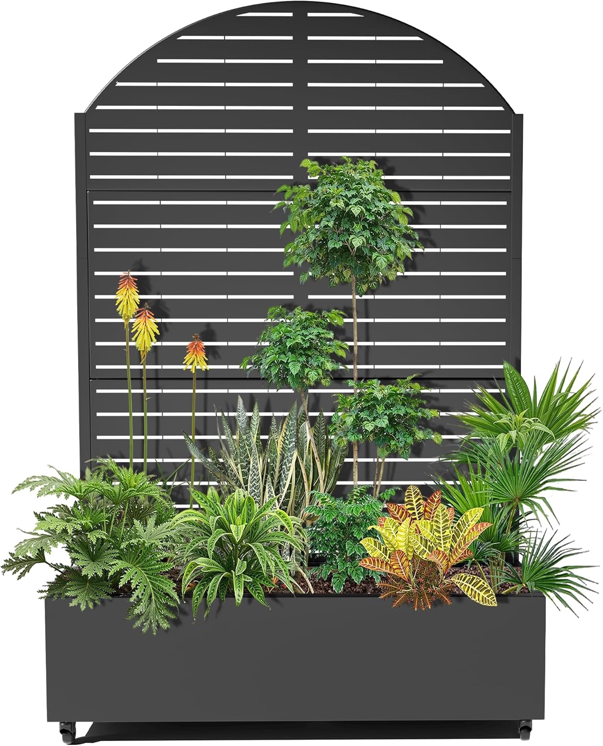 TOAOTBNBO 15.7in Metal Raised Garden Bed with Trellis
