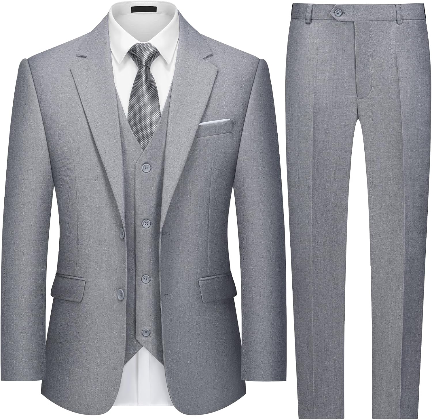 MAGE MALE Mens Two Button 3-Piece Slim Fit Tuxedo Set