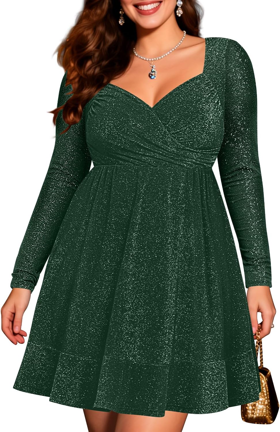 Plus Size Cocktail Dress for Sparkly New Year Eve Parties