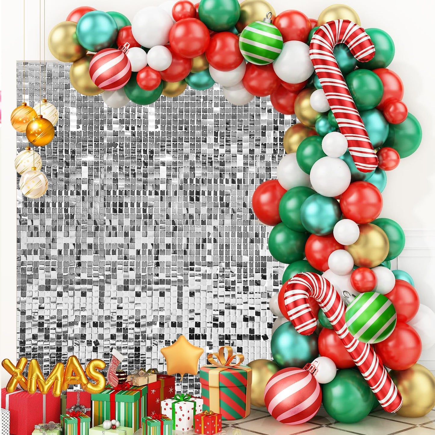 4FT x 6FT Silver Shimmer Wall Backdrop for Stunning Events