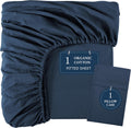LANE LINEN Organic Cotton Twin Fitted Sheet Set - Soft Percale Comfort