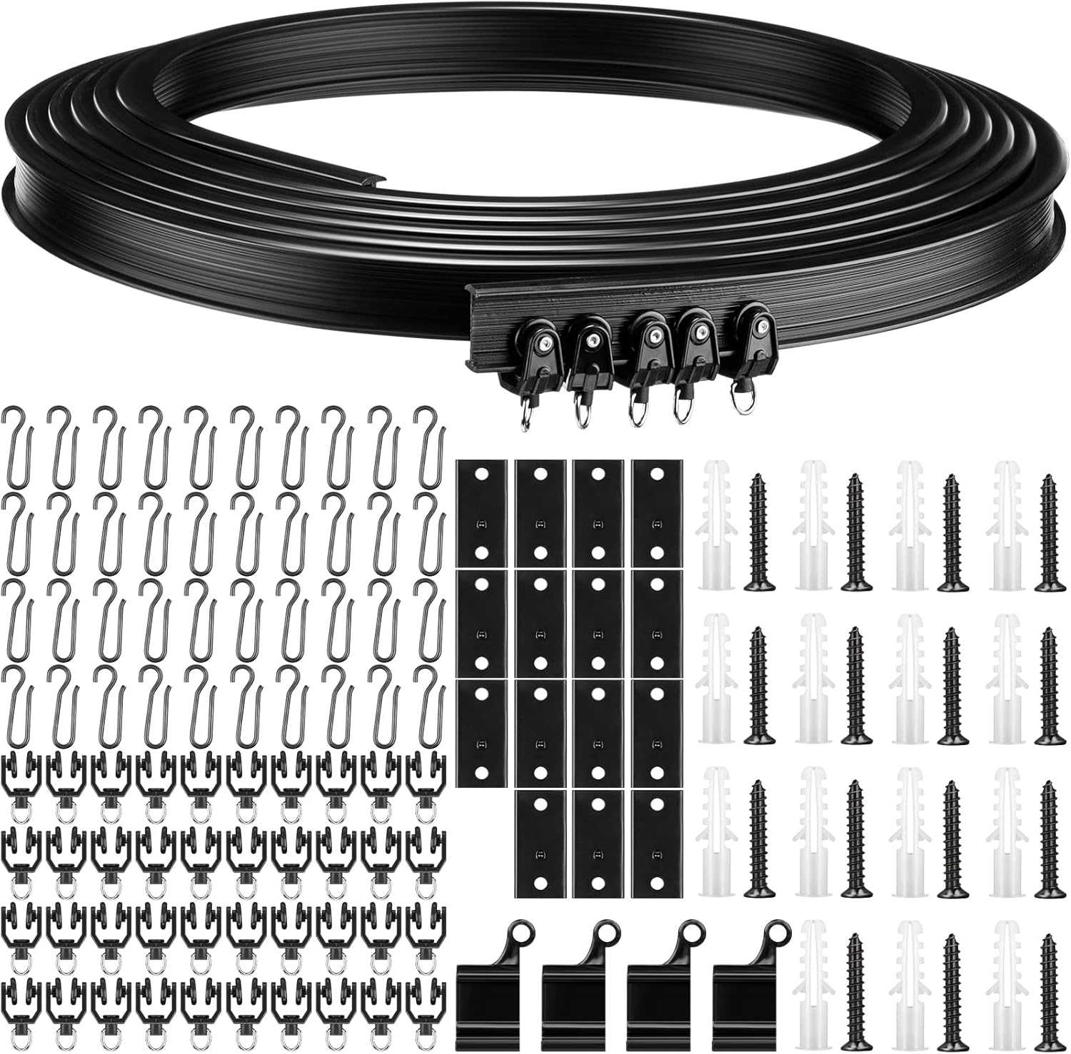 Jetec 9.8ft Flexible Ceiling Curtain Track - Easy Room Division