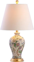 Grace 24in Floral LED Table Lamp - Classic Chinoiserie Bedside