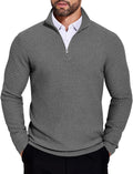 COOFANDY Men's Quarter Zip Sweater Slim Fit Lightweight - Cozy Layer