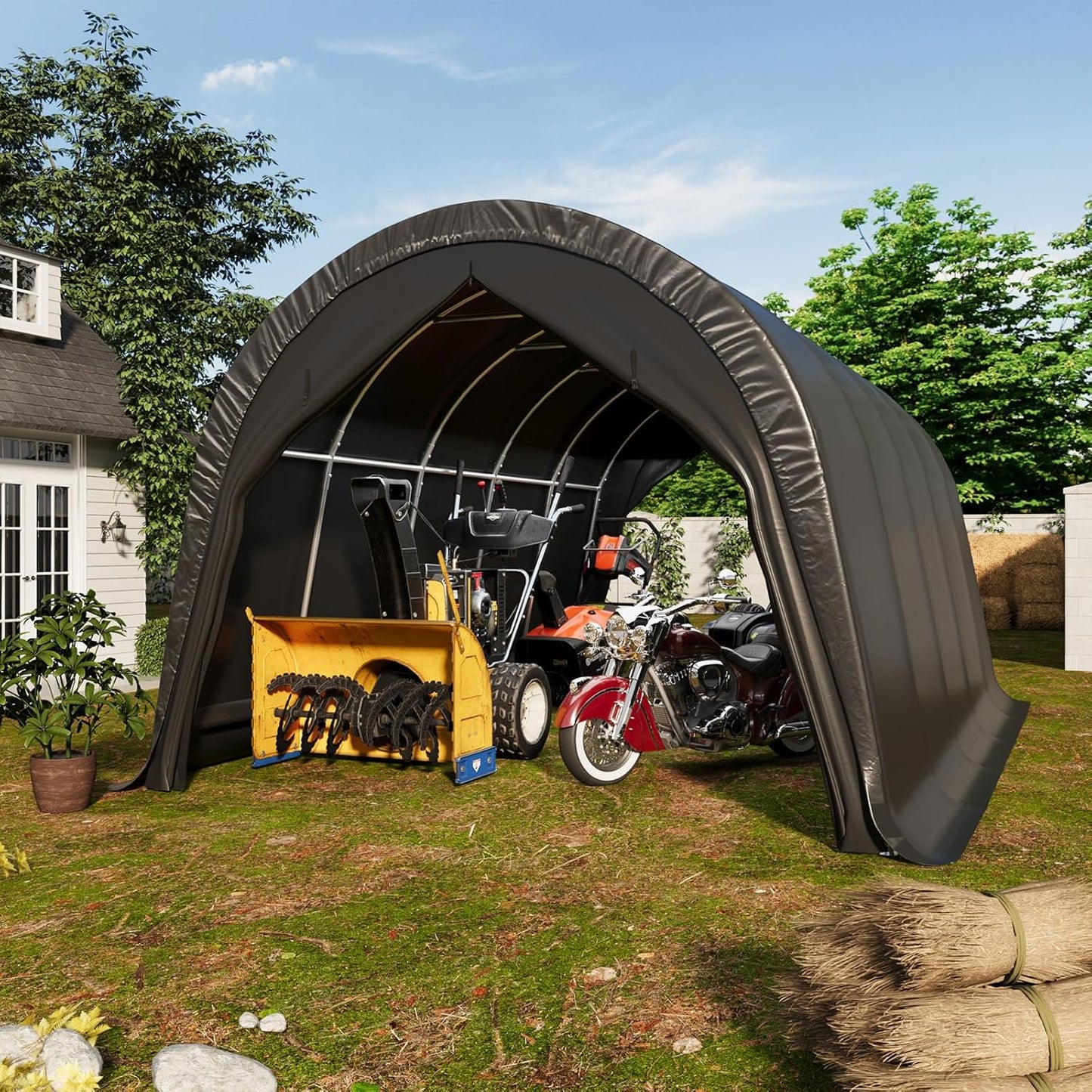 EROMMY Carport 10 x 20 FT Heavy Duty Portable Garage Shelter