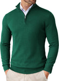 Men's Quarter Zip Up Sweater Slim Fit Lightweight Mock Neck - Cozy