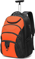 Boavan Rolling Backpack 17 in Wheeled Travel Bag - Large 45L Capacity