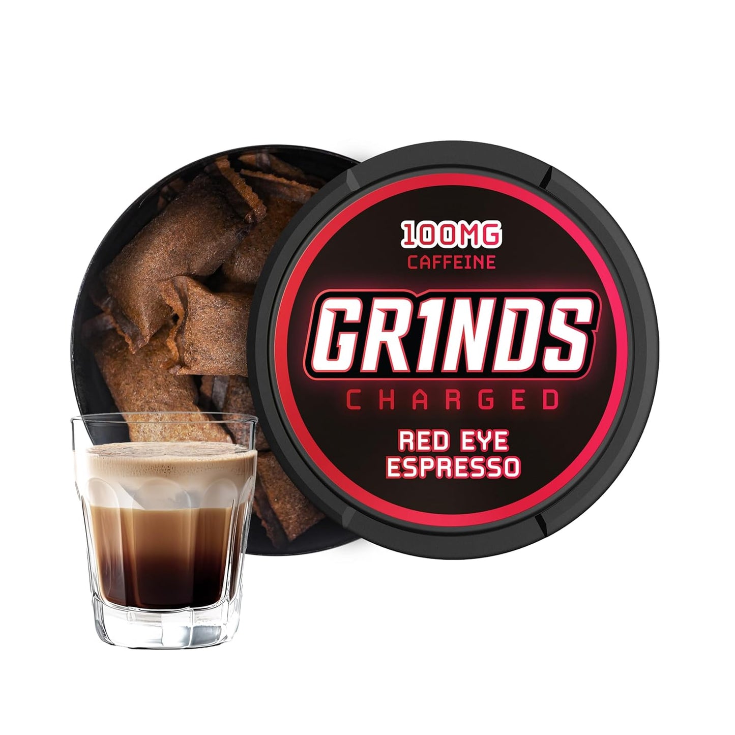 Grinds Coffee Pouches Red Eye Espresso - Nicotine Free Energy