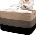 Extra Large Blanket Basket 25 in x 17 in x 16 in - Spacious Rope