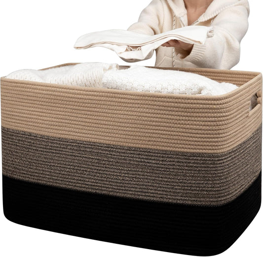 Extra Large Cotton Rope Storage Basket for Toys and Clothes
