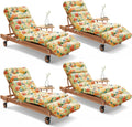 4 Pack Daisy Outdoor Chaise Lounge Cushion 75.1 x 22.8 x 4.7 in