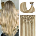 Ukira Blonde Hair Extensions Real Human Hair 22 in - Natural Volume
