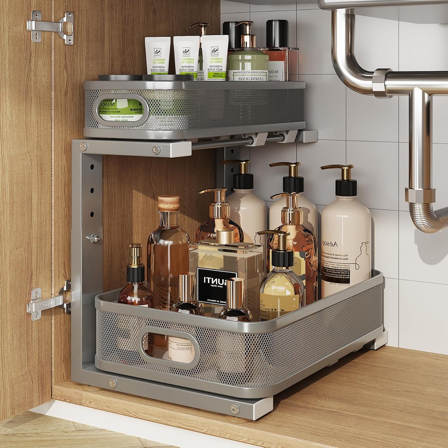 15.7IN-Depth Under Sink Organizer for Bathroom & Kitchen