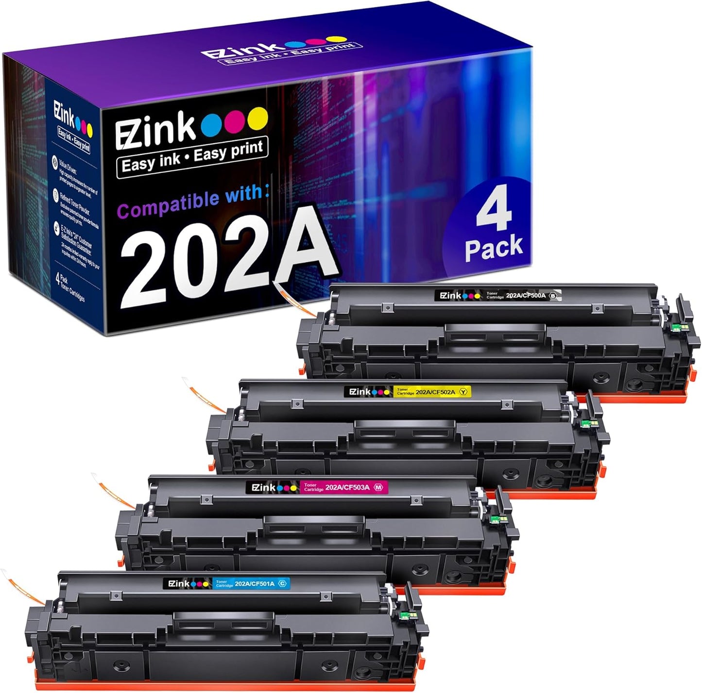 E-Z Ink HP 202X Toner Set - Vibrant Colors!